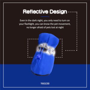 TEOZZO Dog Shoes for Hot Pavement, Anti-Slip Sole Dog Boots & Paw Protector Dog Booties with Reflective Straps Dog Shoes for Small Medium Dogs 4PCS Blue 4 - Image 6