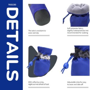 TEOZZO Dog Shoes for Hot Pavement, Anti-Slip Sole Dog Boots & Paw Protector Dog Booties with Reflective Straps Dog Shoes for Small Medium Dogs 4PCS Blue 4 - Image 5