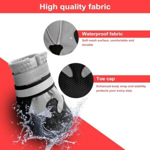 NeuWee Dog Boots, Waterproof Anti-Slip Dog Shoes with Reflective Strips, Winter Warm Pet Paw Protectors for Small Medium Large Dogs Walking Running Outdoor - Image 3