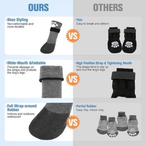 BEAUTYZOO Anti Slip Dog Socks Boots,Dog Water Shoes for Hot Pavement,Waterproof Grip Dogs Booties Paw Protector for Hardwood Floor, Prevent Licking Socks for Small Medium Large Dogs Puppy Senior Old - Image 5