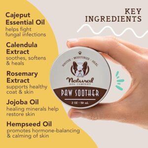 Natural Dog Company PAWSOOTHER | Organic, All-Natural | Heals Dry, Cracked, Rough Paw Pads | 2 oz Tin - Image 2